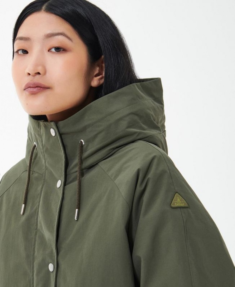 Olive Women Barbour Arran Rain Jacket | US-5643HNOVG