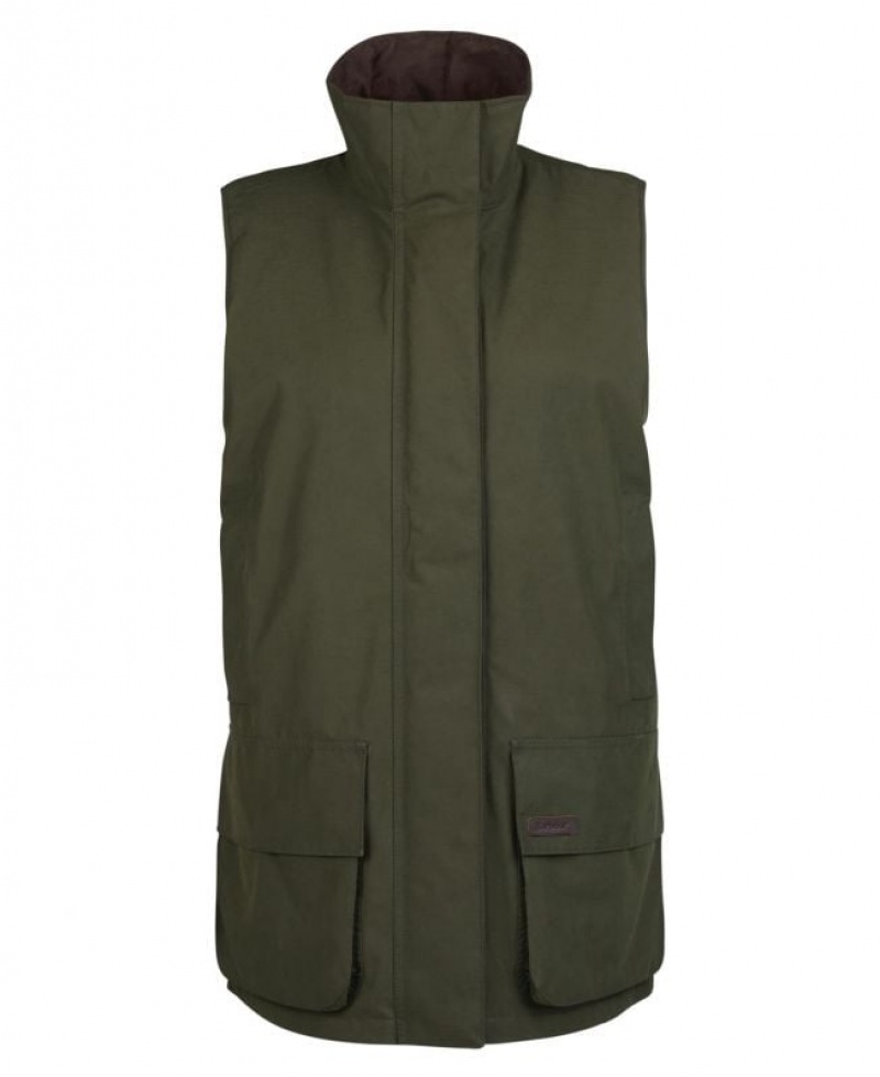 Olive Women Barbour Beaconsfield Vest | US-7452IJDOK