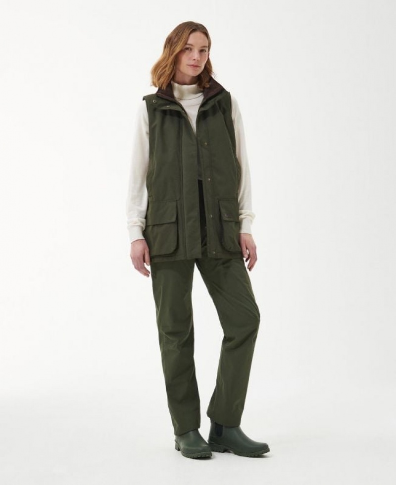 Olive Women Barbour Beaconsfield Vest | US-7452IJDOK