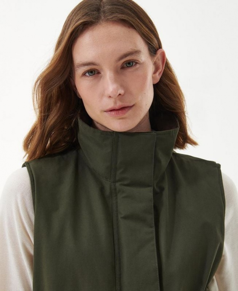 Olive Women Barbour Beaconsfield Vest | US-7452IJDOK