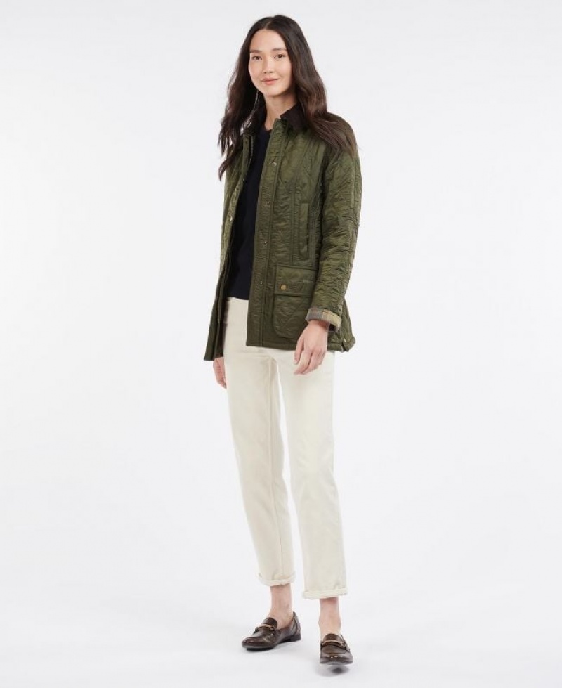 Olive Women Barbour Beadnell Polarquilt Quilted Jacket | US-2964DBEIZ