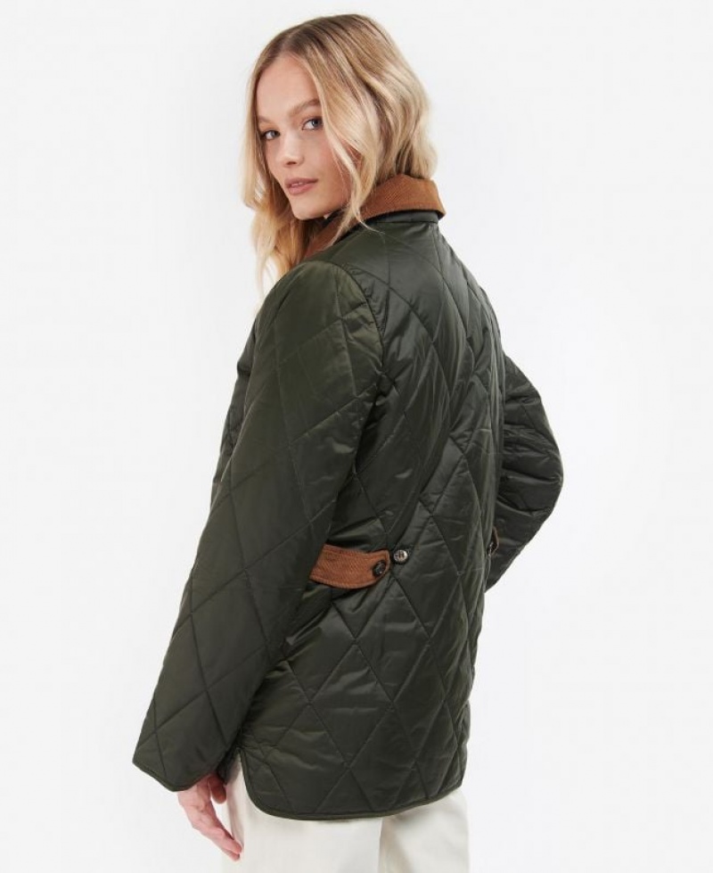 Olive Women Barbour Bragar Quilted Jacket | US-5749FHVAO