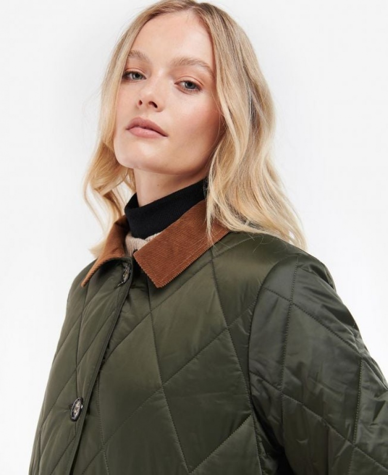 Olive Women Barbour Bragar Quilted Jacket | US-5749FHVAO