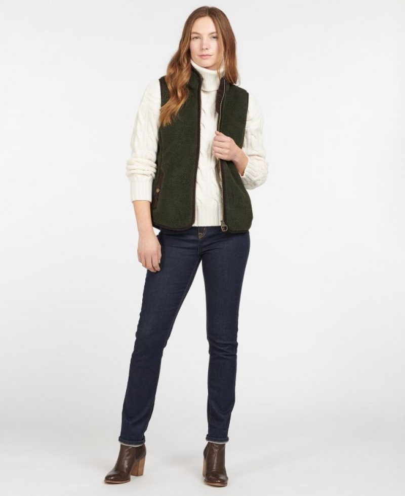 Olive Women Barbour Burford Fleece | US-1928BDNUY