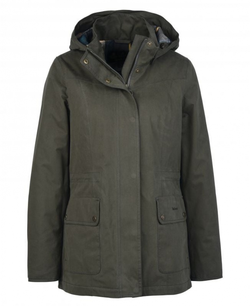 Olive Women Barbour Buttercup Waterproof Jacket | US-1703BAMCU