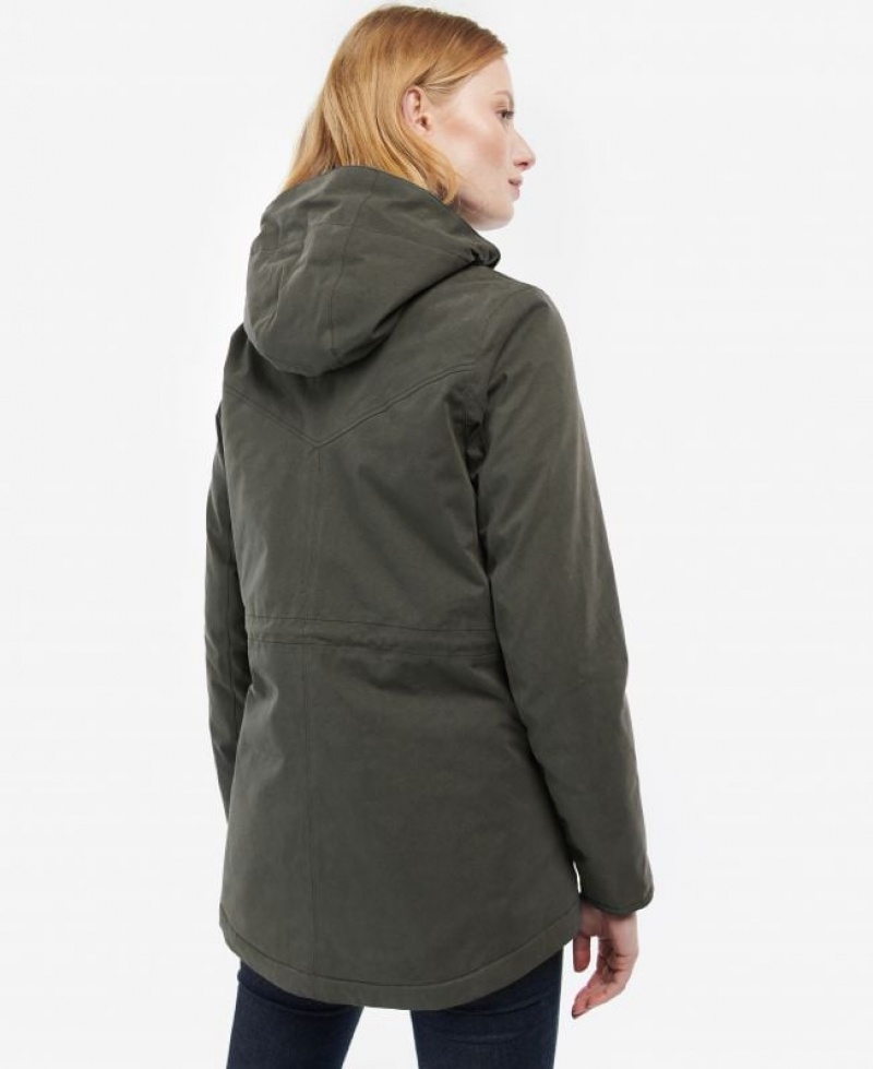 Olive Women Barbour Buttercup Waterproof Jacket | US-1703BAMCU