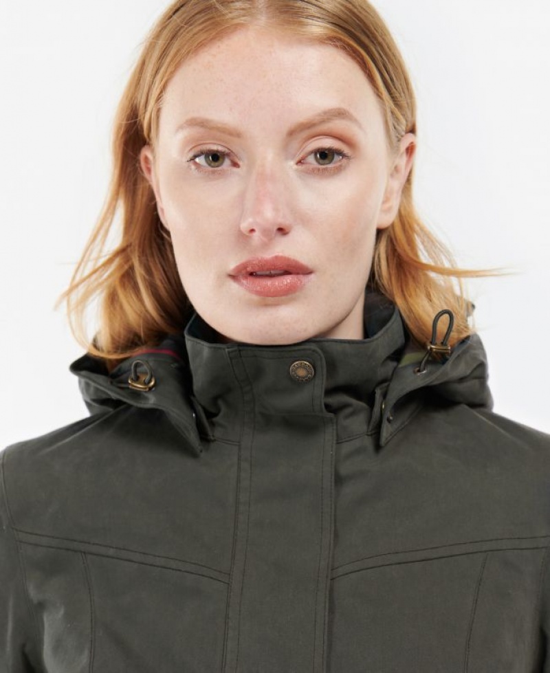 Olive Women Barbour Buttercup Waterproof Jacket | US-1703BAMCU