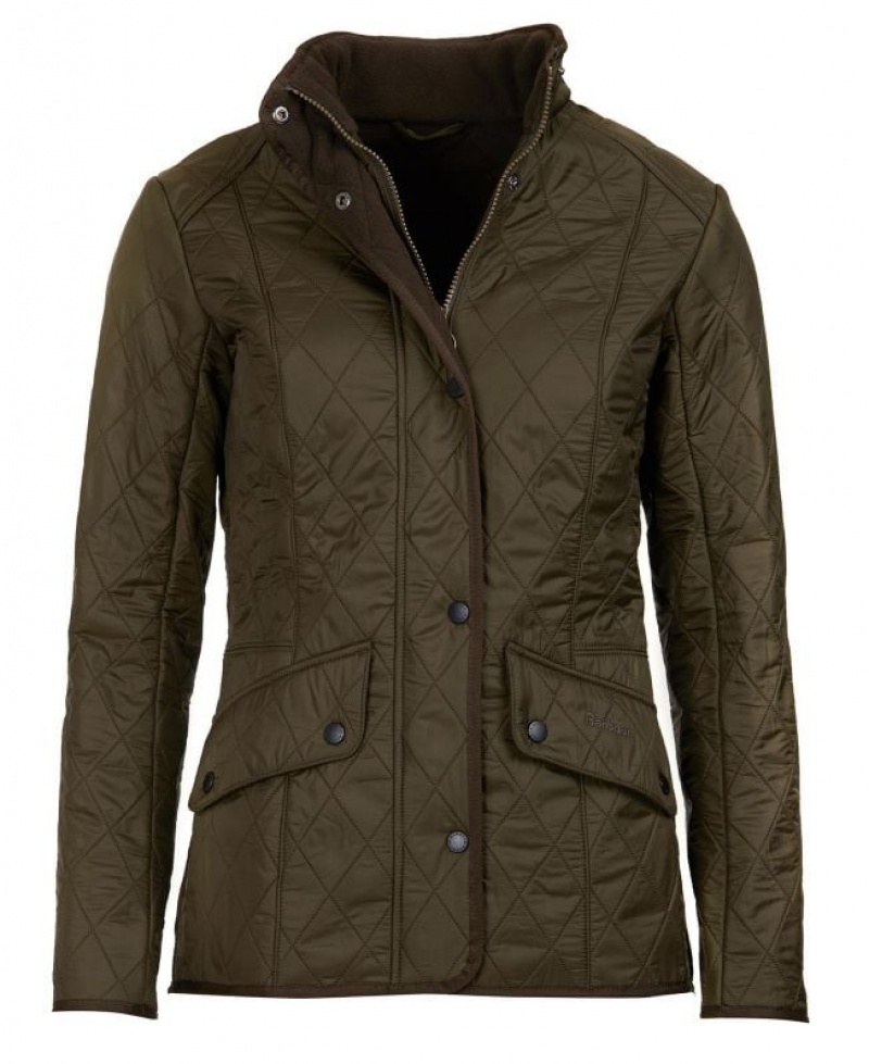 Olive Women Barbour Cavalry Polarquilt Quilted Jacket | US-7452CSUIM