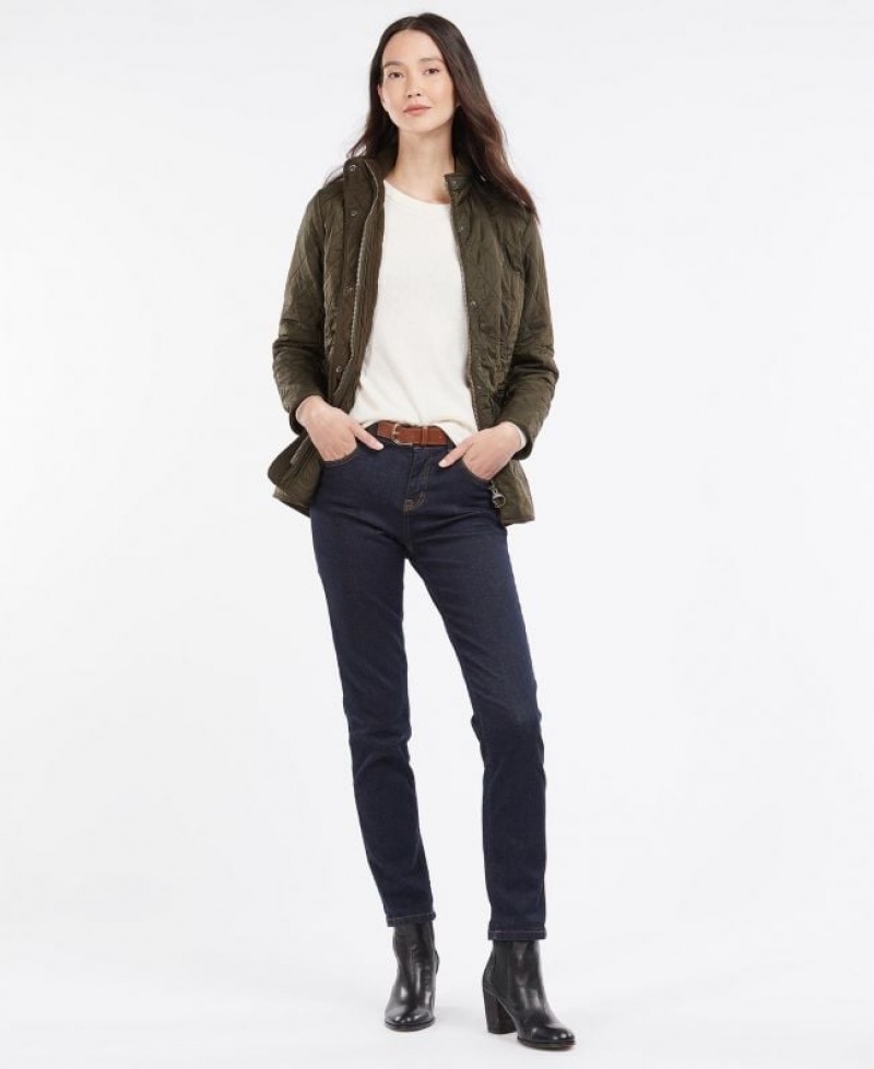 Olive Women Barbour Cavalry Polarquilt Quilted Jacket | US-7452CSUIM