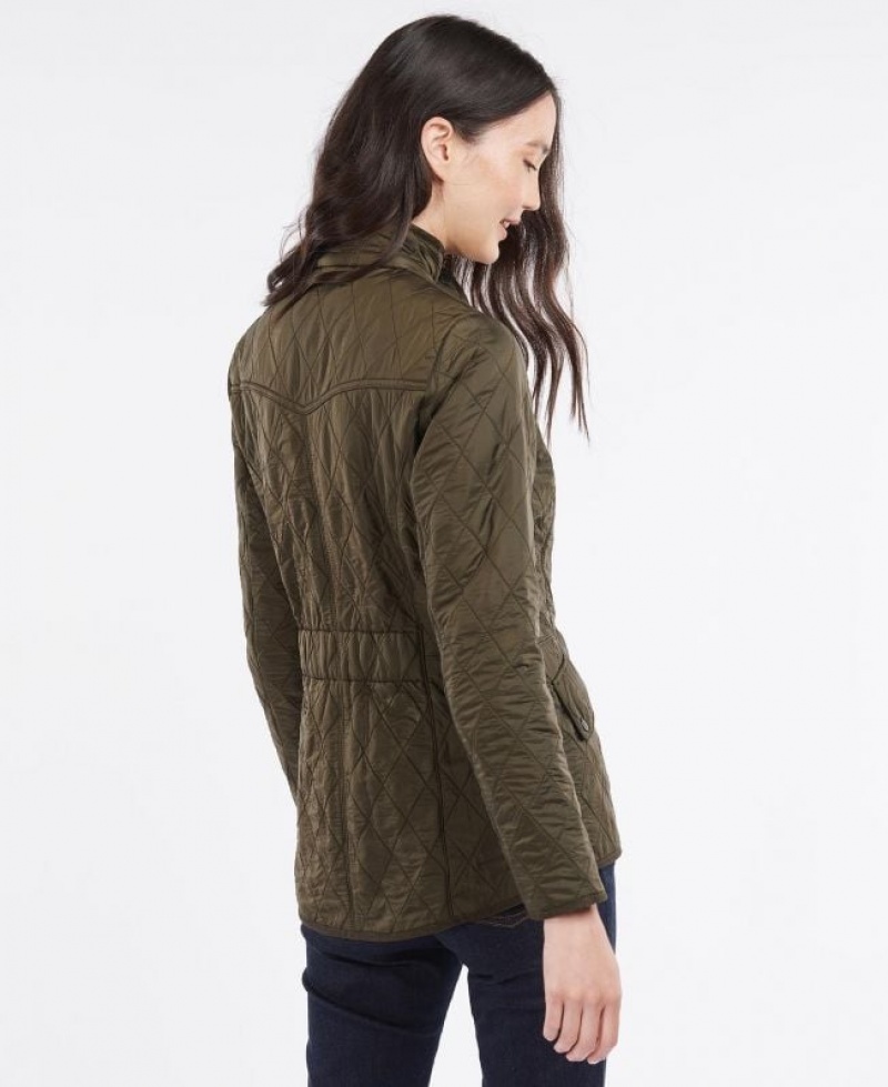 Olive Women Barbour Cavalry Polarquilt Quilted Jacket | US-7452CSUIM