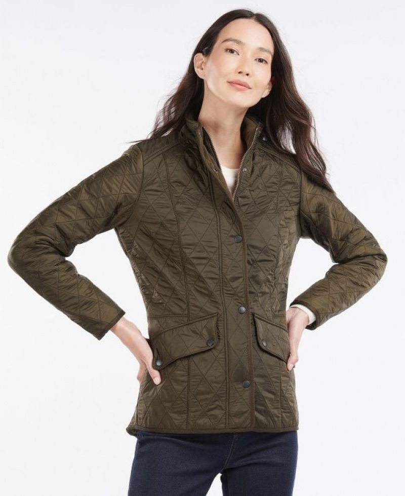 Olive Women Barbour Cavalry Polarquilt Quilted Jacket | US-7452CSUIM