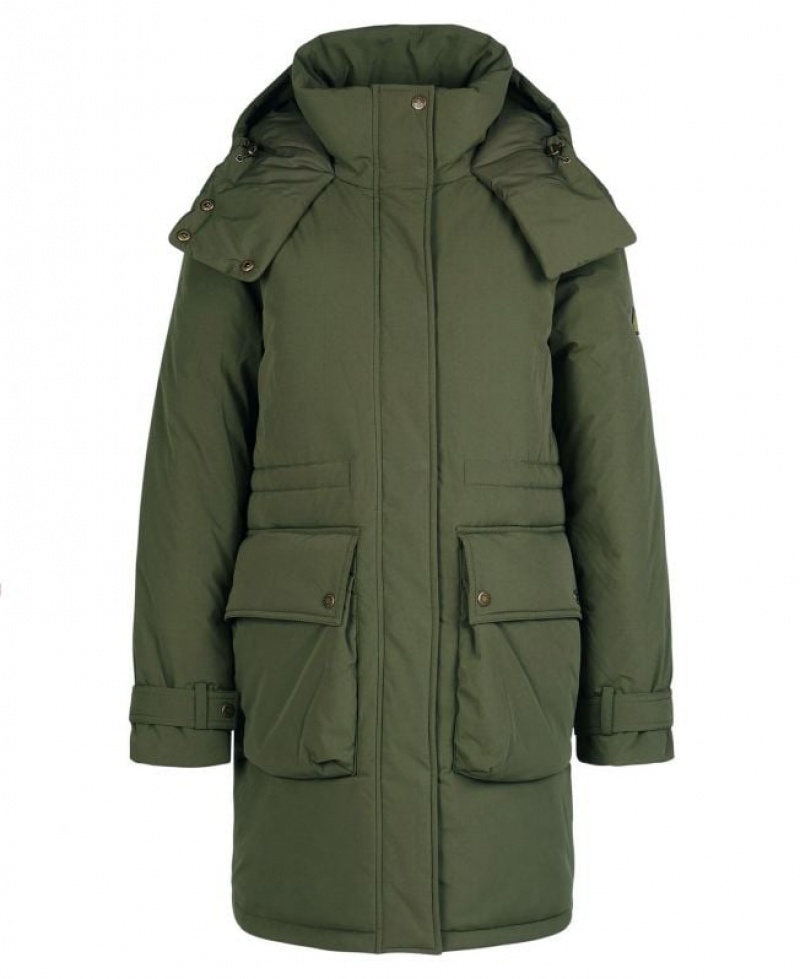 Olive Women Barbour Chesil Rain Jacket | US-4019QOKFT