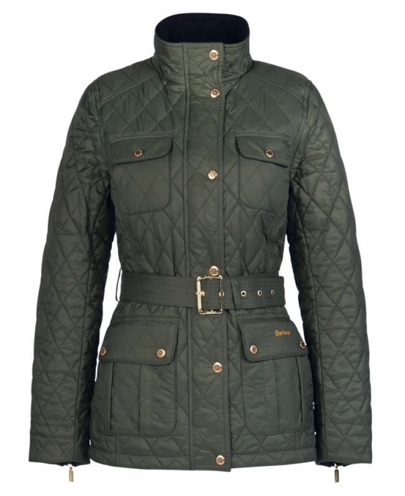 Olive Women Barbour Country Utility Quilted Jacket | US-0361JSRYN