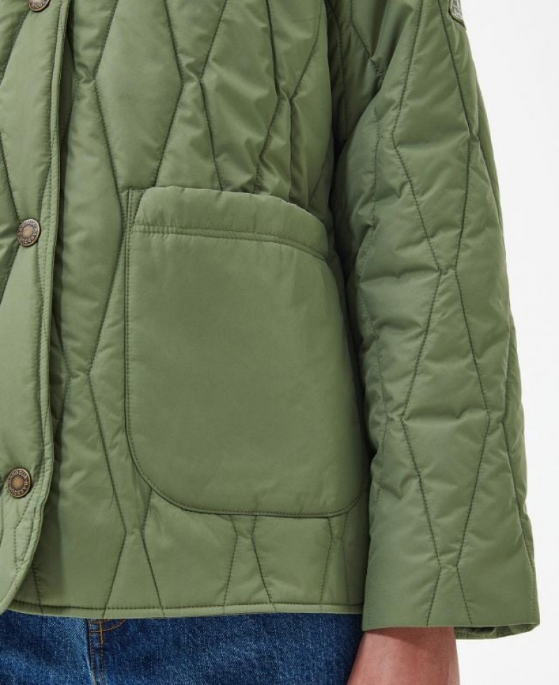 Olive Women Barbour Delphinium Quilted Jacket | US-7062SLIYU