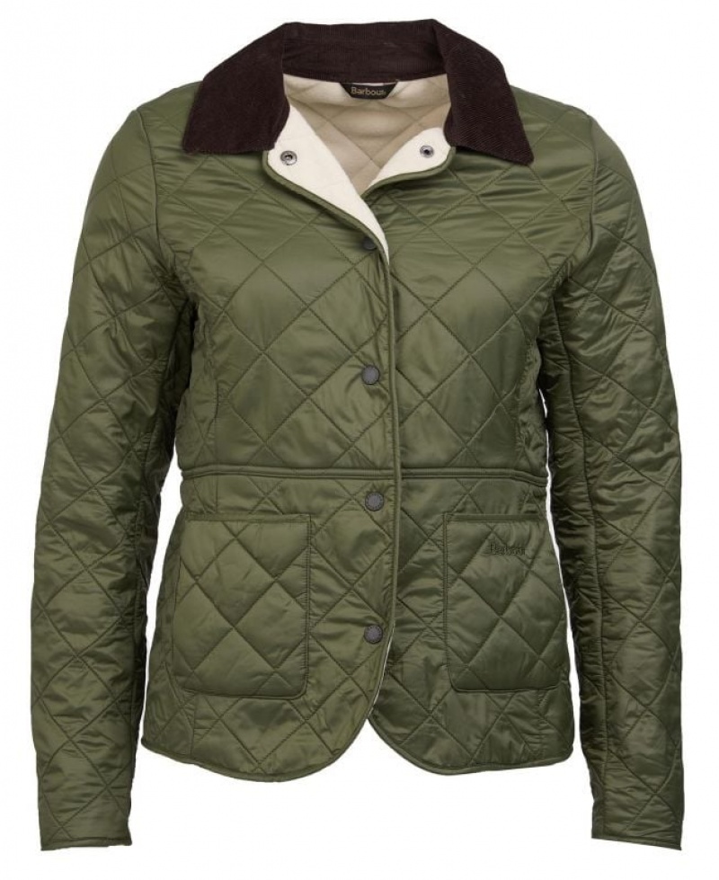 Olive Women Barbour Deveron Polarquilt Quilted Jacket | US-8329JXWZV