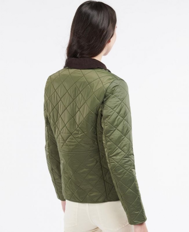 Olive Women Barbour Deveron Polarquilt Quilted Jacket | US-8329JXWZV