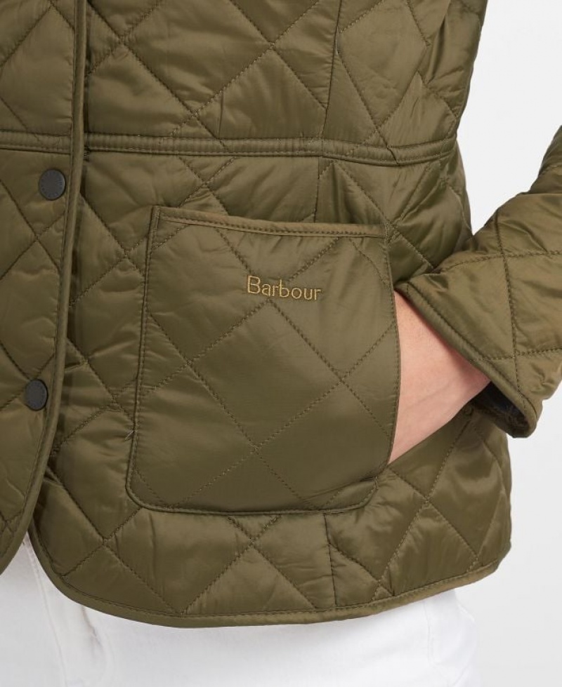 Olive Women Barbour Deveron Quilted Jacket | US-7528KFVIU