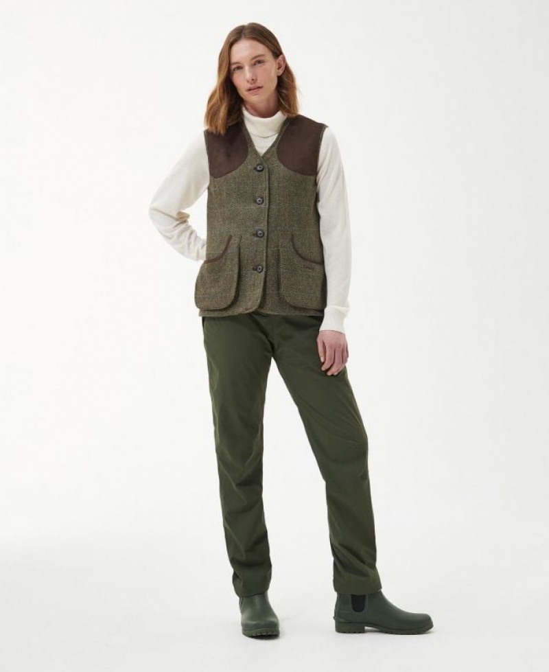 Olive Women Barbour Fairfield Vest | US-3605EKPDM