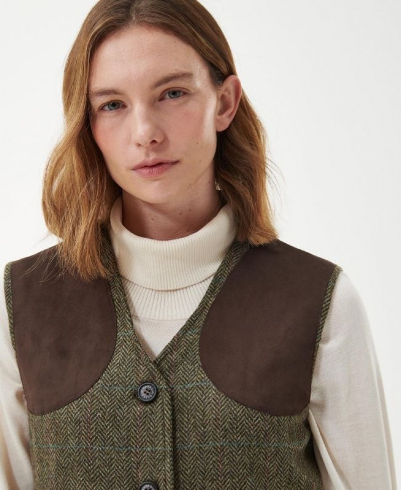 Olive Women Barbour Fairfield Vest | US-3605EKPDM