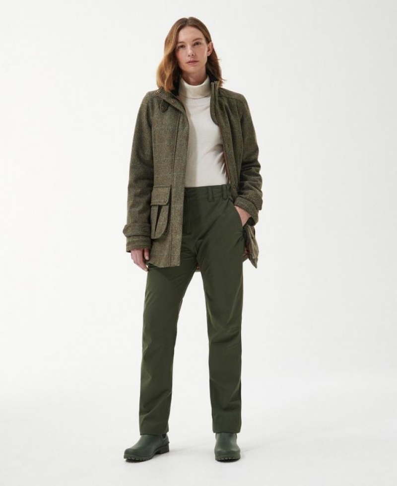 Olive Women Barbour Fairfield Wool Casual Jacket | US-5264PWBJU