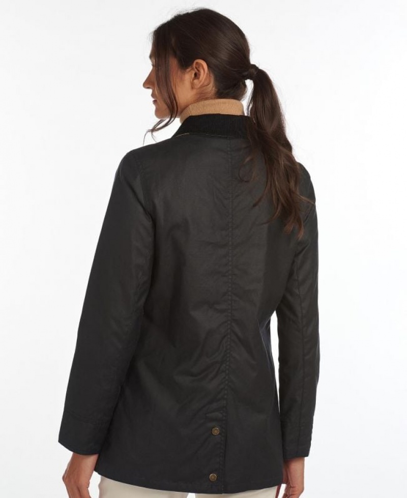 Olive Women Barbour Fiddich Waxed Jacket | US-1257SOCXH