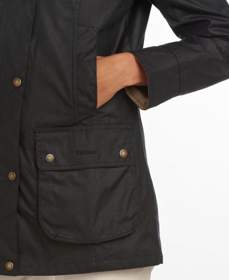 Olive Women Barbour Fiddich Waxed Jacket | US-1257SOCXH