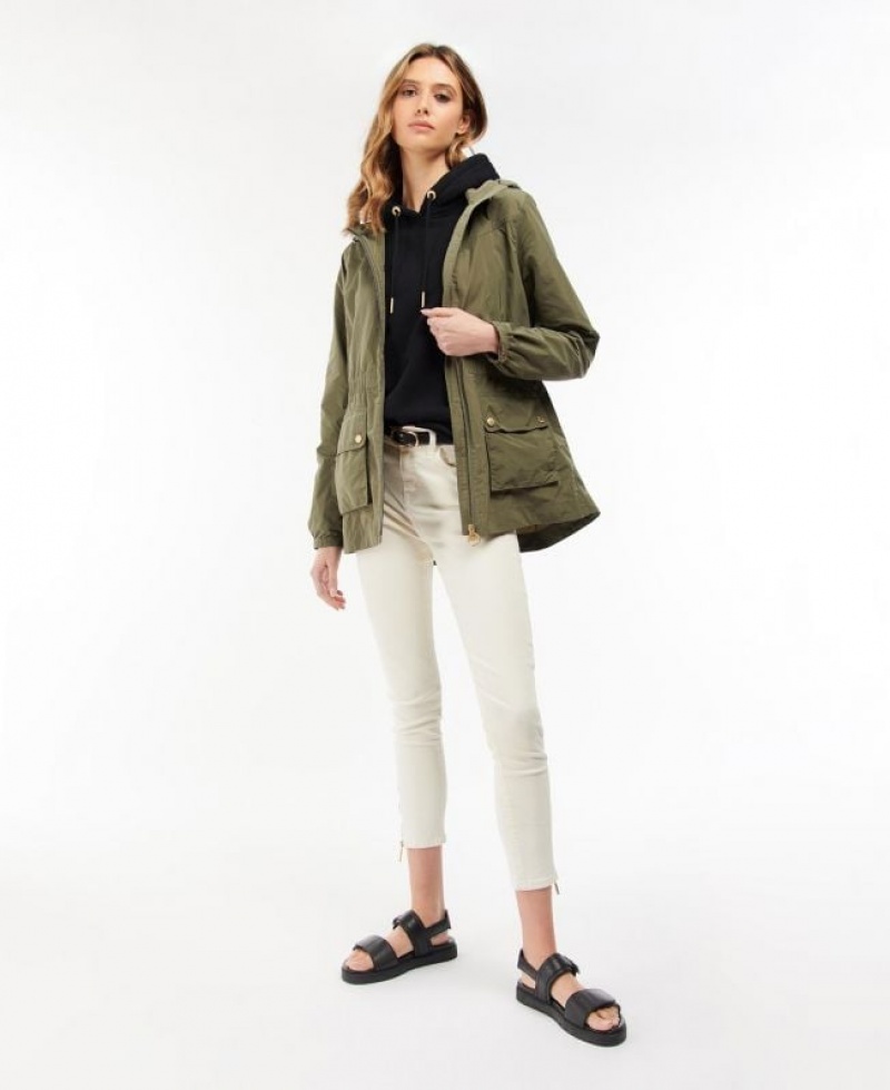 Olive Women Barbour International Atom Rain Jacket | US-9641PYCRA