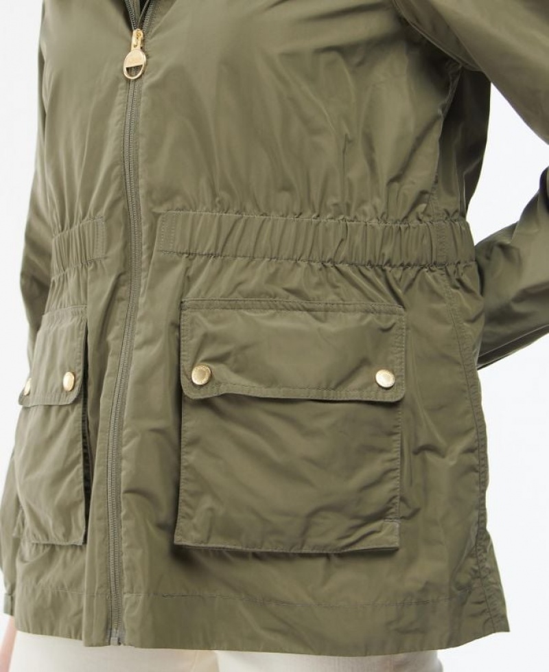 Olive Women Barbour International Atom Rain Jacket | US-9641PYCRA