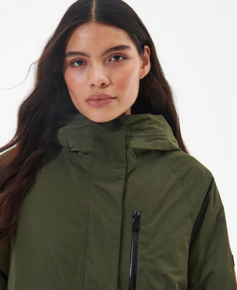 Olive Women Barbour International Giles Waterproof Jacket | US-1967JPKVW