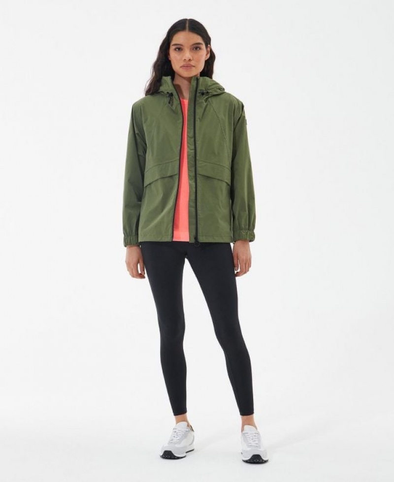 Olive Women Barbour International Northolt Rain Jacket | US-3489HOUXD