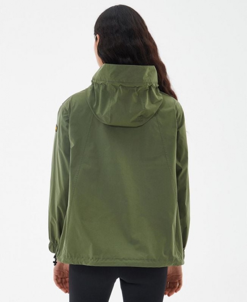 Olive Women Barbour International Northolt Rain Jacket | US-3489HOUXD