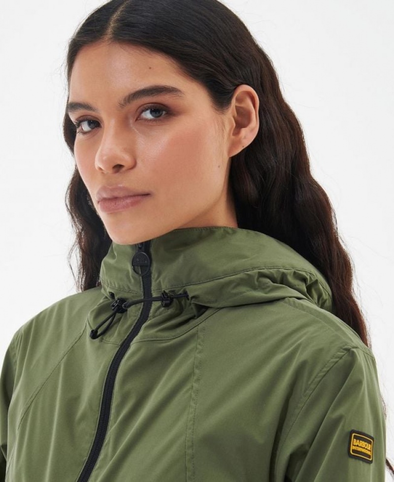 Olive Women Barbour International Northolt Rain Jacket | US-3489HOUXD