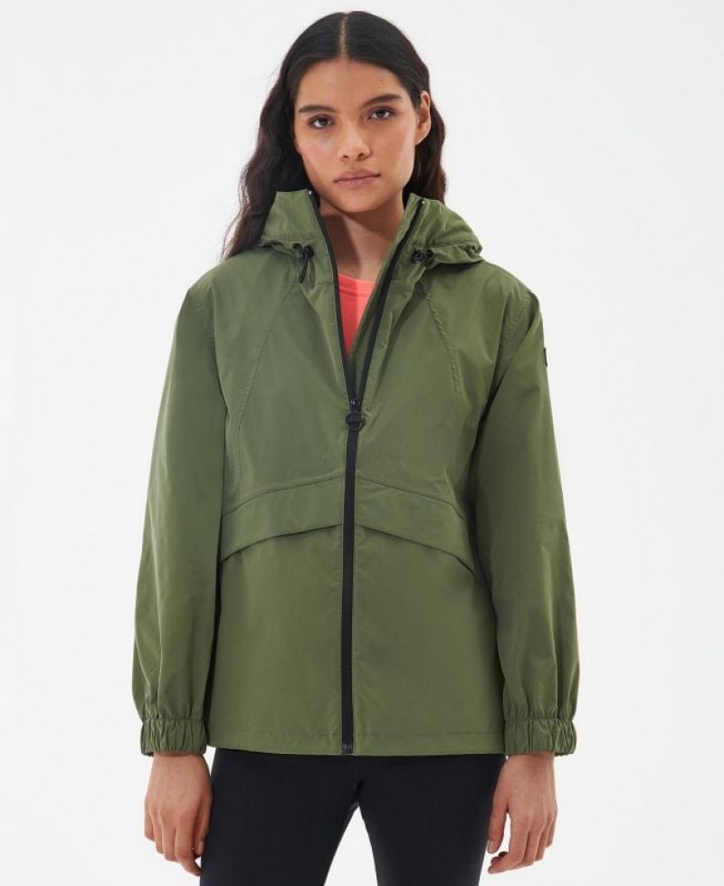 Olive Women Barbour International Northolt Rain Jacket | US-3489HOUXD