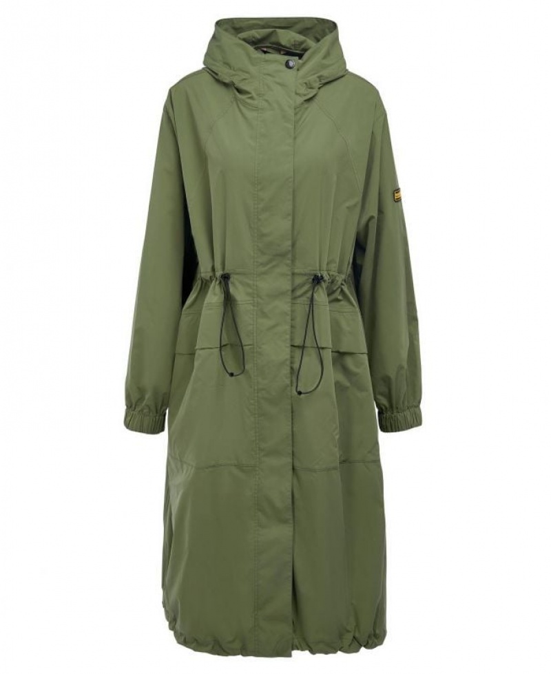 Olive Women Barbour International Woodvale Rain Jacket | US-3546GAWDR