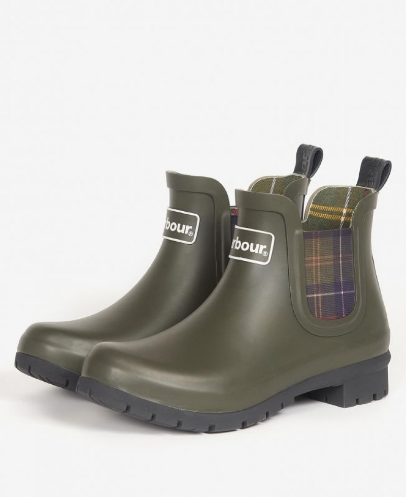 Olive Women Barbour Kingham Wellingtons Rain Boots | US-7312VMLJT