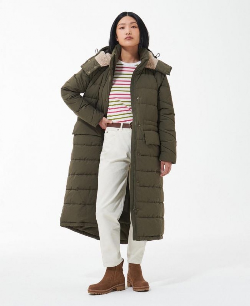 Olive Women Barbour Knotgrass Quilted Jacket | US-8346ISWXD