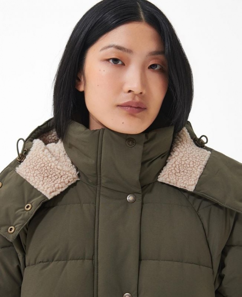 Olive Women Barbour Knotgrass Quilted Jacket | US-8346ISWXD