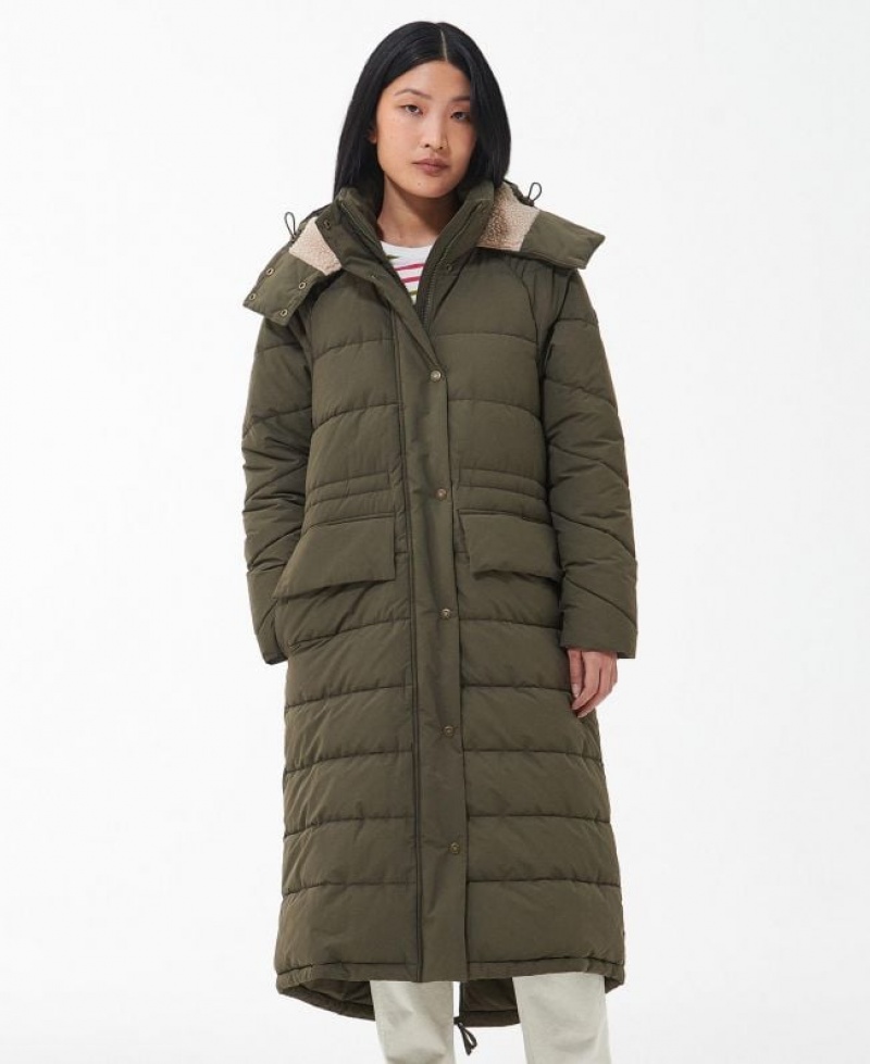 Olive Women Barbour Knotgrass Quilted Jacket | US-8346ISWXD