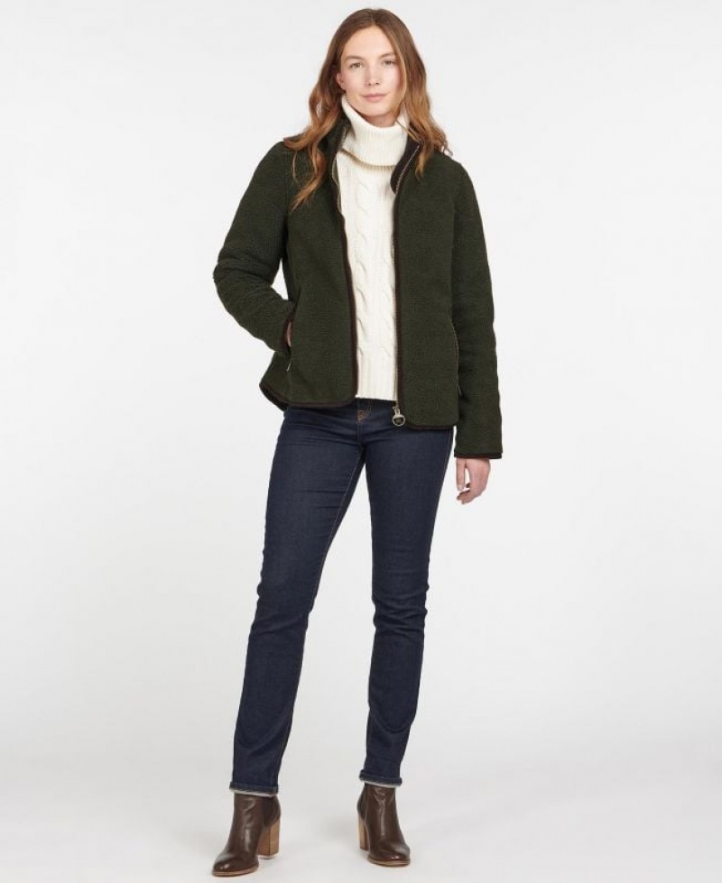 Olive Women Barbour Lavenham Fleece | US-5837NIRUQ