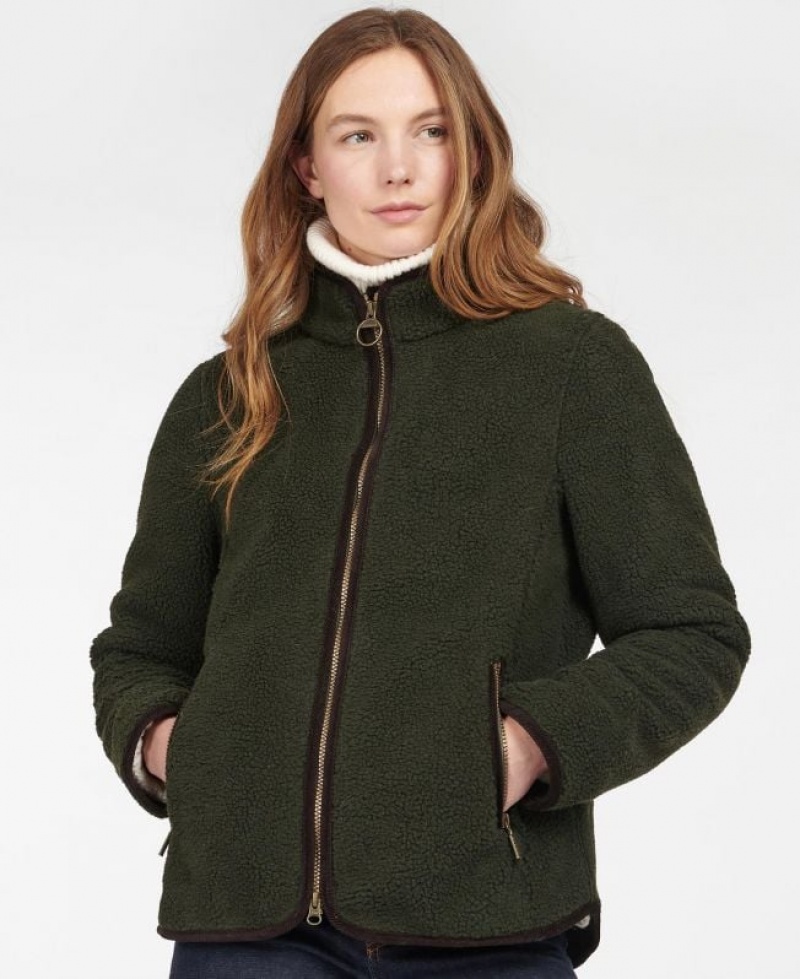 Olive Women Barbour Lavenham Fleece | US-5837NIRUQ