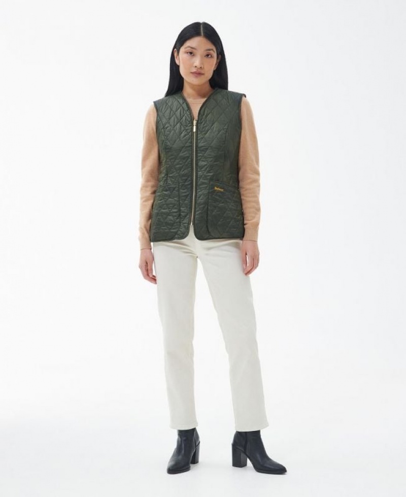 Olive Women Barbour Markenfield Liner Vest | US-5963HDMWJ