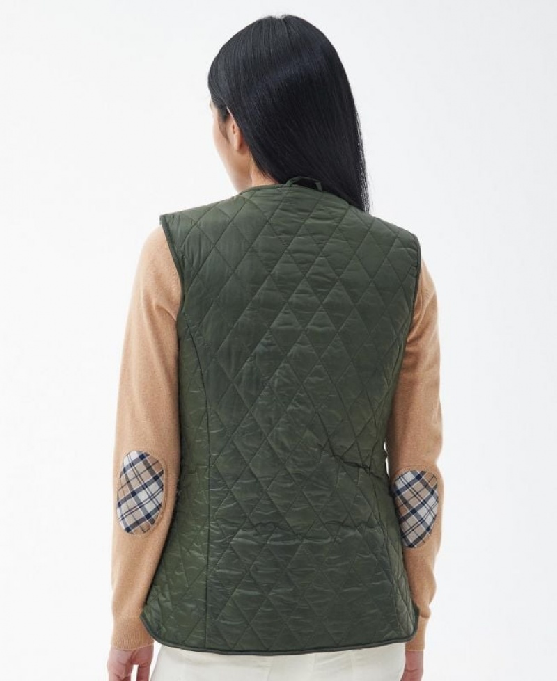 Olive Women Barbour Markenfield Liner Vest | US-5963HDMWJ