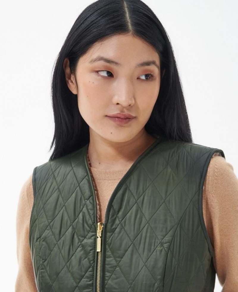 Olive Women Barbour Markenfield Liner Vest | US-5963HDMWJ