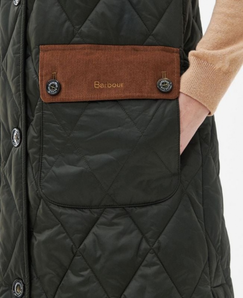 Olive Women Barbour Mickley Vest | US-1589RKFZQ