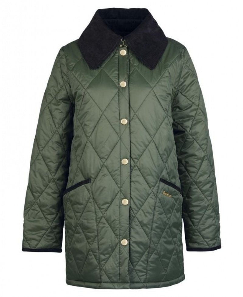 Olive Women Barbour Modern Liddesdale Quilted Jacket | US-5402UYQVP