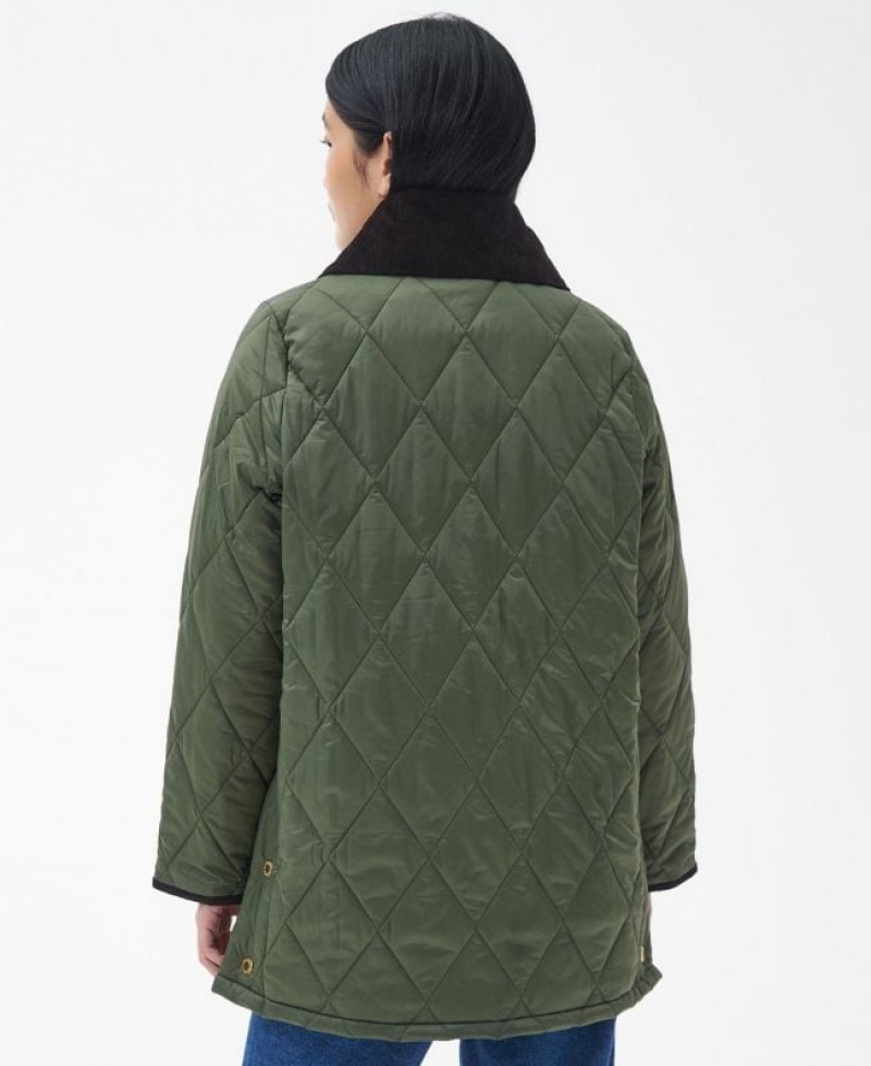 Olive Women Barbour Modern Liddesdale Quilted Jacket | US-5402UYQVP