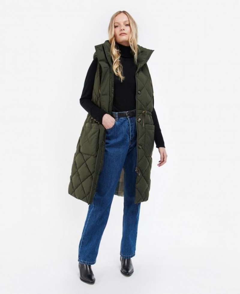 Olive Women Barbour Orinsay Vest | US-0739MBYXV