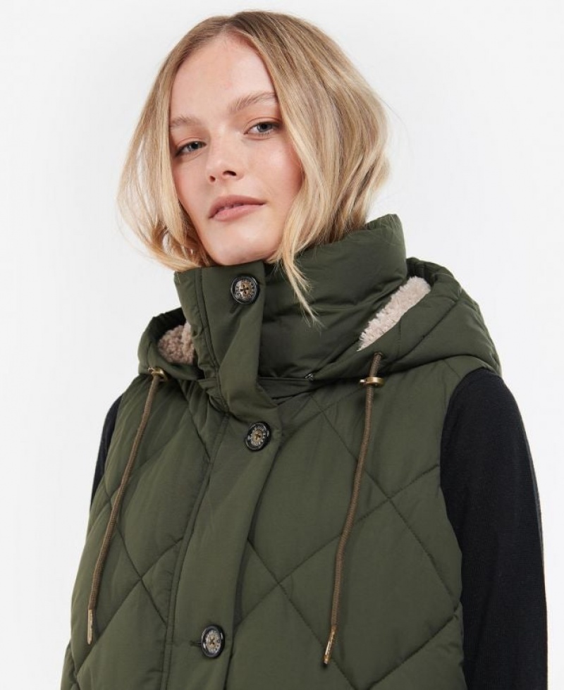 Olive Women Barbour Orinsay Vest | US-0739MBYXV