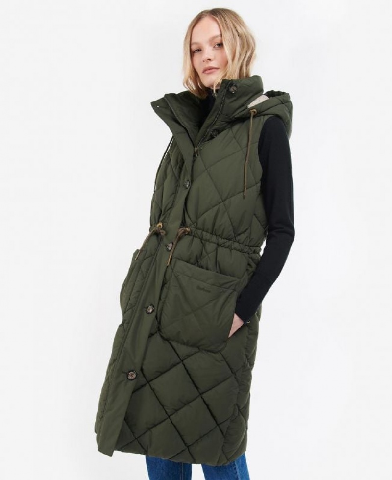 Olive Women Barbour Orinsay Vest | US-0739MBYXV