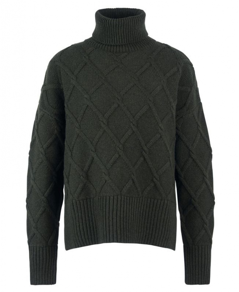 Olive Women Barbour Perch Knitted Sweater | US-9416ZLAYD